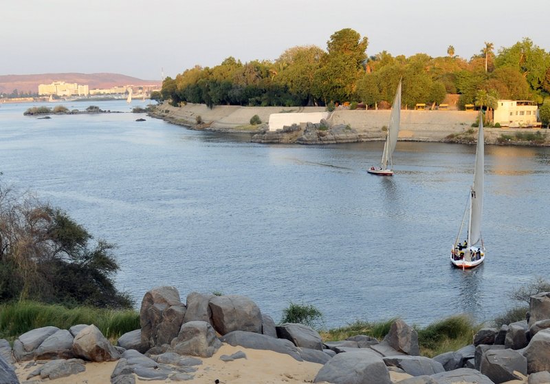 Die Region Assuan am Ersten Nilkatarakt