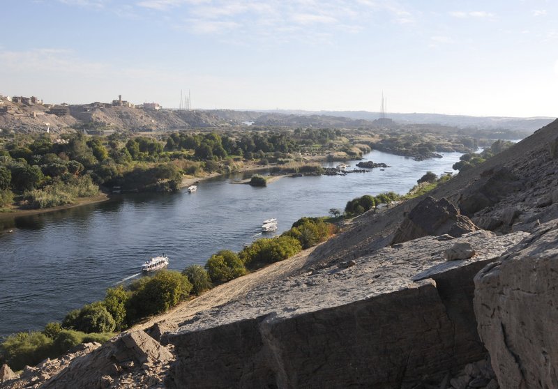 Die Region Assuan am Ersten Nilkatarakt, Blick nach Süden