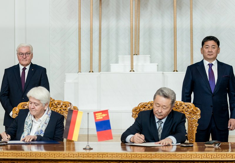 Staatsbesuch Mongolei 2024 Unterzeichnung Kooperationsabkommen