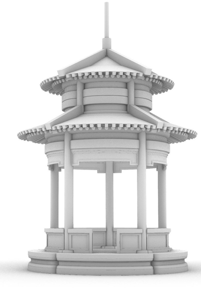 3D Modell: Pavillon der Grünen Muschel im Qianlong-Garten, Palastmuseum, Peking, China