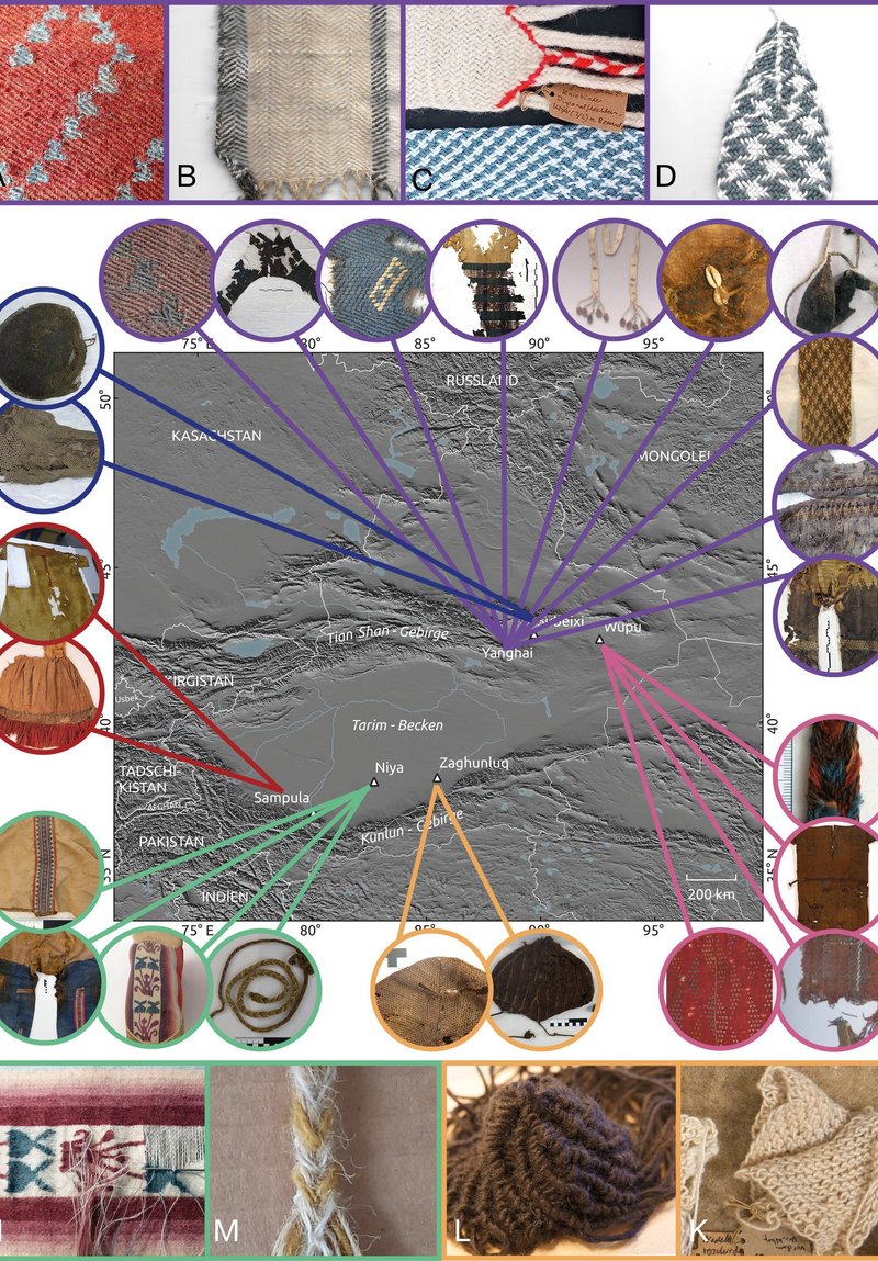 Map of the sites with originals and samples