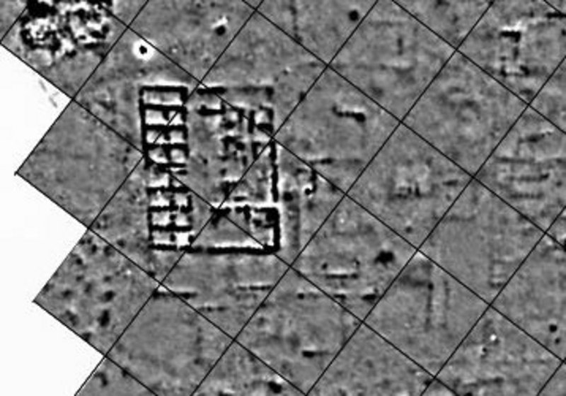 Getreidespeicher in Philoteris, geomagnetische Karte
