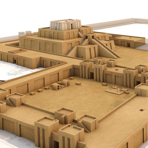 Visualisierung der antiken Stadt Uruk (Irak)