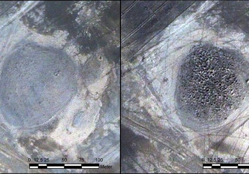 Satellitenbilder eines Hügels bei Uruk